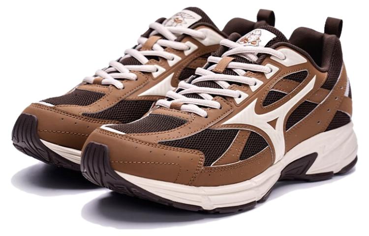 Lookbook Sepatu Lari Mizuno Speed Low-Top Coklat Tua Oatmeal Anti Selip Tahan Lama D1GH223016