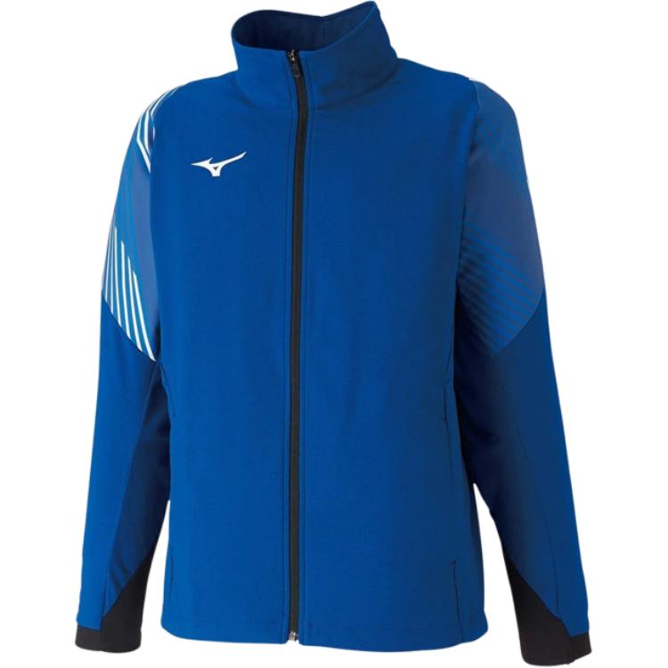 Mizuno Striped Logo High Collar Zip-Up Jacket Unisex Blue 62JC0011-25