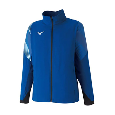 Mizuno Striped Logo High Collar Zip-Up Jacket Unisex Blue 62JC0011-25