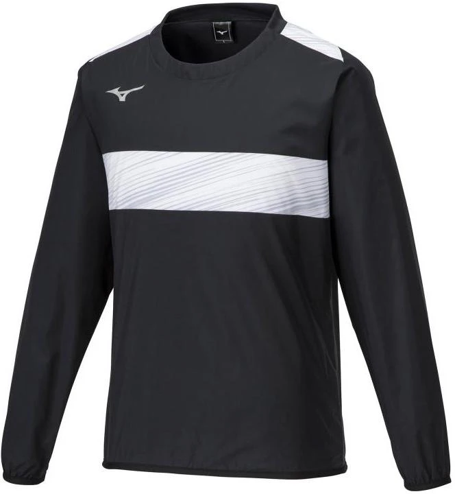 mizuno-striped-logo-print-crewneck-long-sleeve-sweatshirt-unisex-black-p2-mea-30009