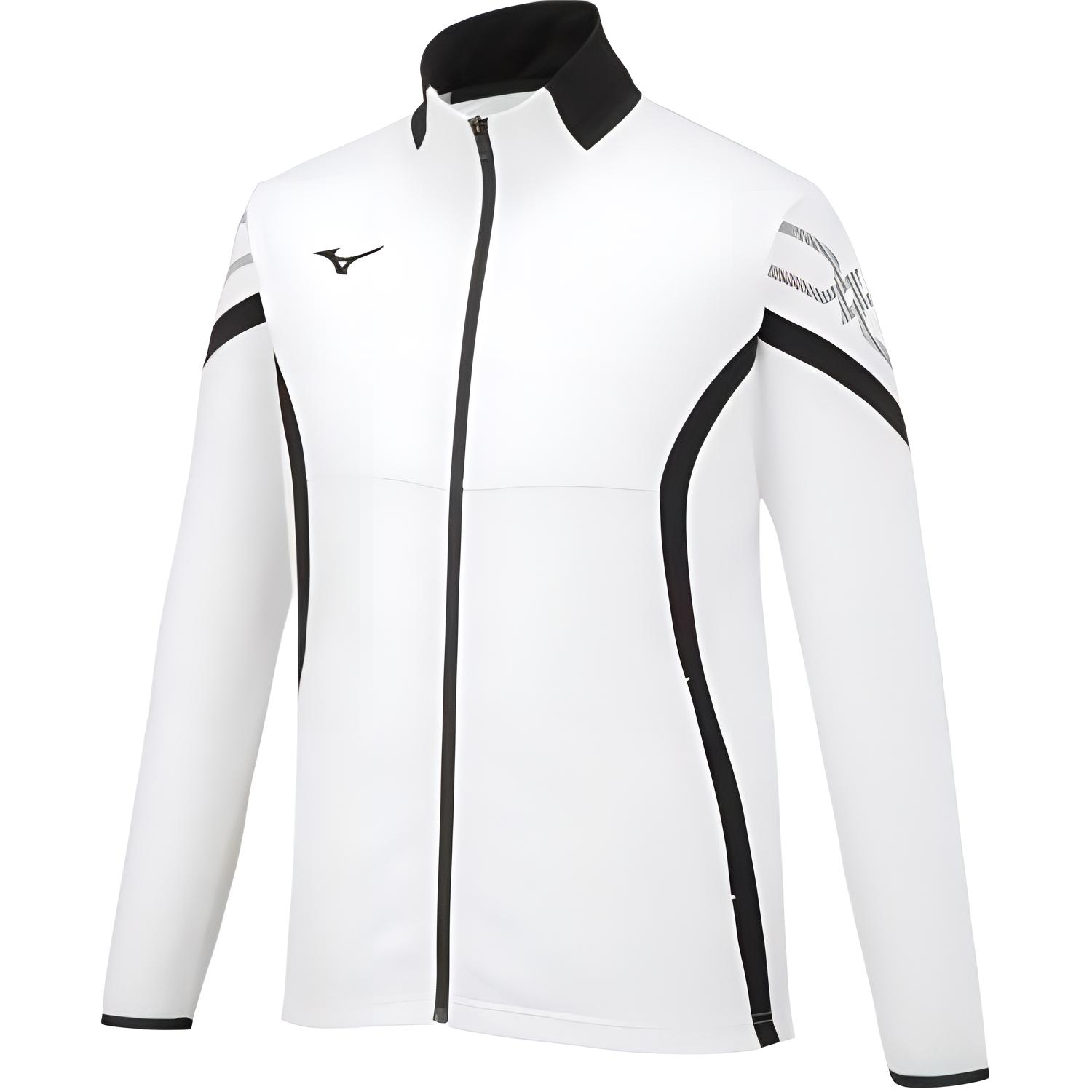 Mizuno Striped Stand Collar Slim Fit Zipper Jacket White Unisex 32MC1110-01