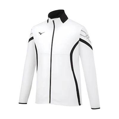 Mizuno Striped Stand Collar Slim Fit Zipper Jacket White Unisex 32MC1110-01