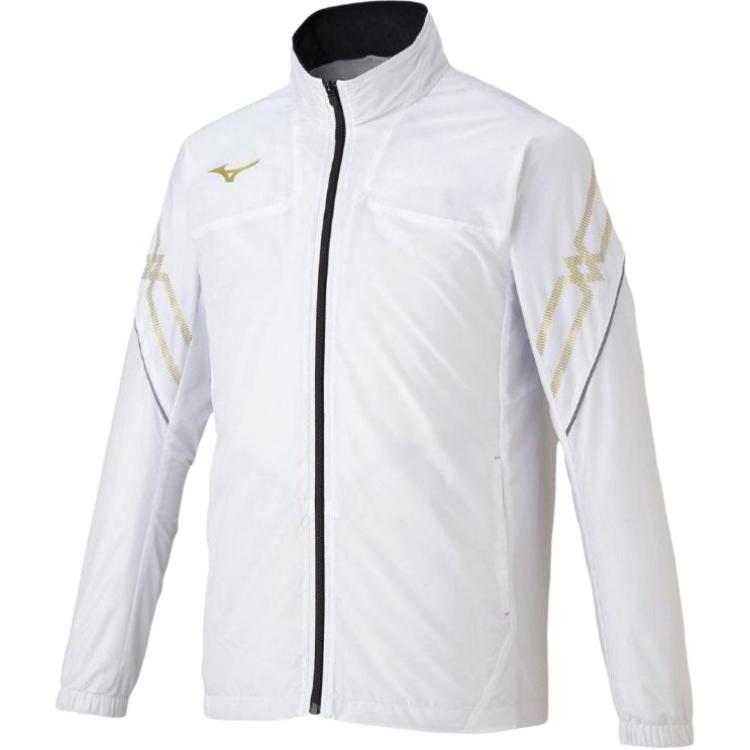 Mizuno Striped Stand Collar Zip-Up Jacket White 32ME1631-01