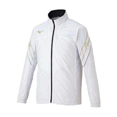 Mizuno Striped Stand Collar Zip-Up Jacket White 32ME1631-01