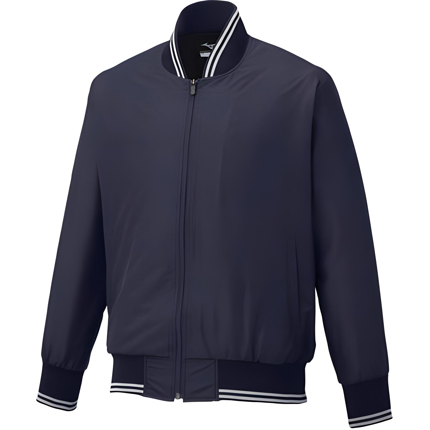 Mizuno Striped Zip-Up Long Sleeve Jacket Unisex Navy Blue 12JE1W16-14
