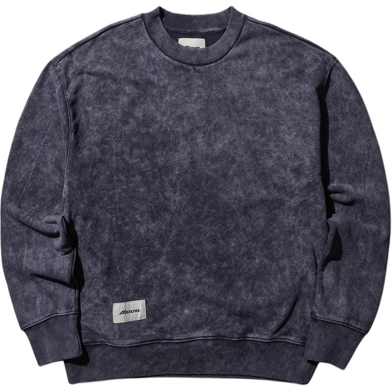 Mizuno Tie-Dye Oversized Crewneck Sweatshirt Blue Long Sleeve D2ECB501-06
