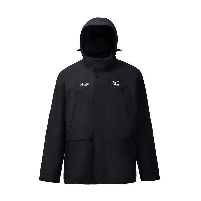 Mizuno Unisex 3-in-1 Waterproof Windproof Outdoor Jacket with Detachable Hood A2CE3515