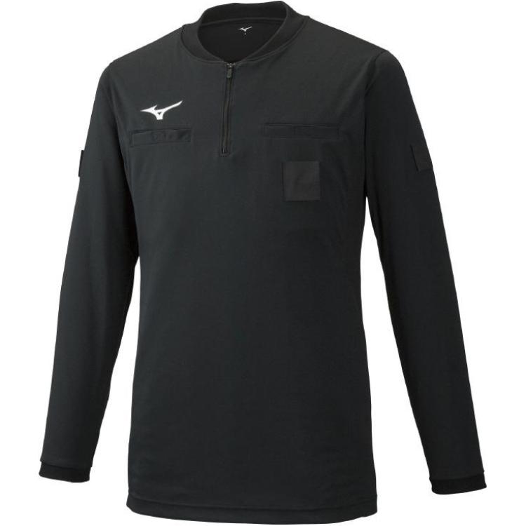 Mizuno Unisex Black Half-Zip Pullover Sweatshirt with Logo Print P2MA9A02-09