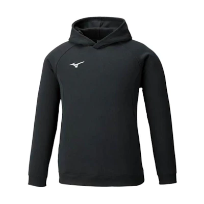 Mizuno Unisex Black Hoodie with Embroidered Logo and Long Sleeves 32MC017609