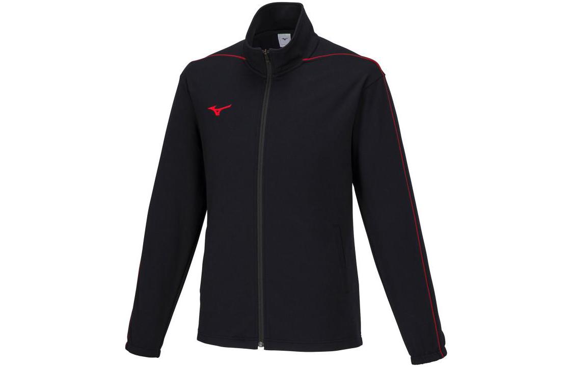 Mizuno Unisex Black Logo Zip-Up Loose Fit Long-Sleeve Jacket 32MCA12596