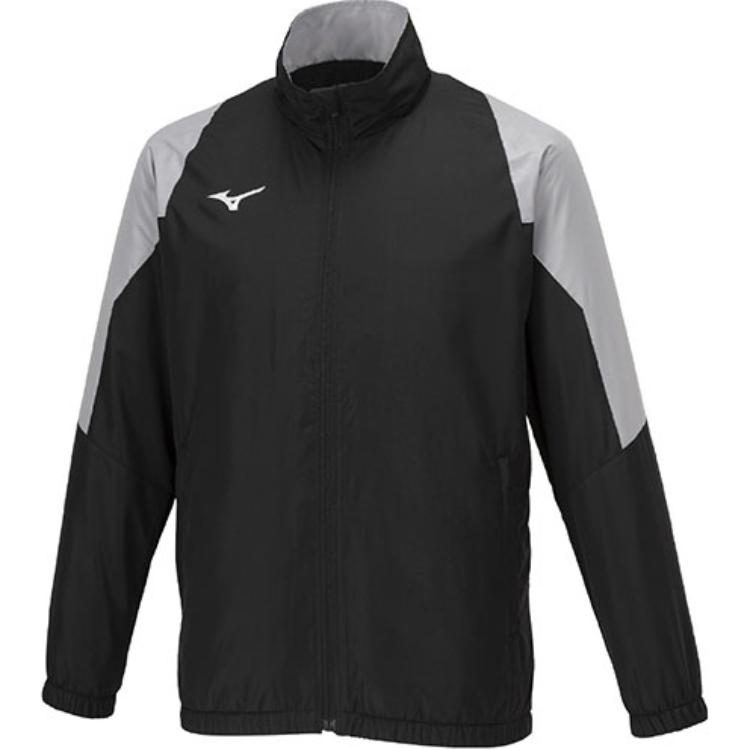 Mizuno Unisex Black Zip-Up Jacket with Stand Collar and Splicing Design 32MEA655-09