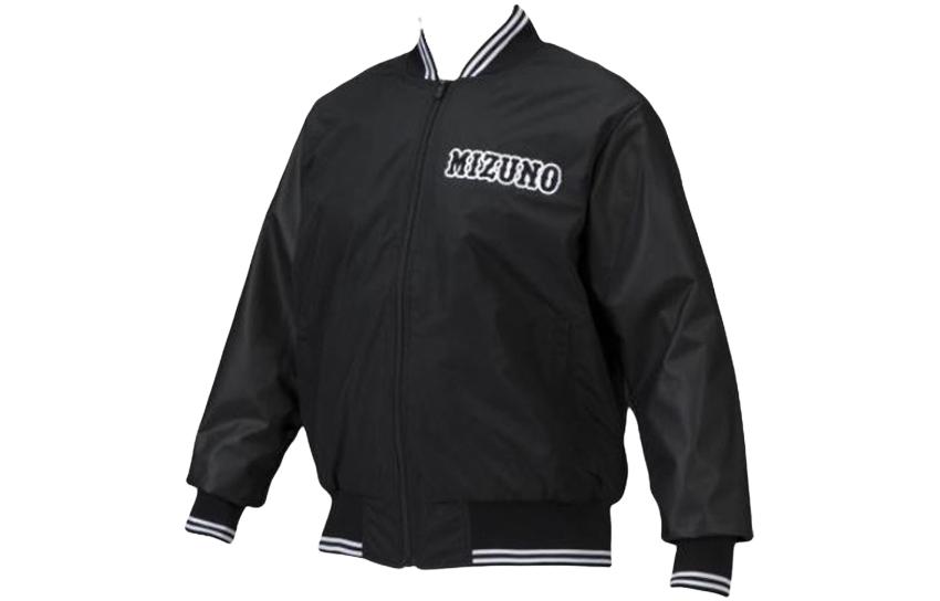 Mizuno Unisex Casual Striped Zip-Up Jacket Black Long Sleeve 12JE1G0679