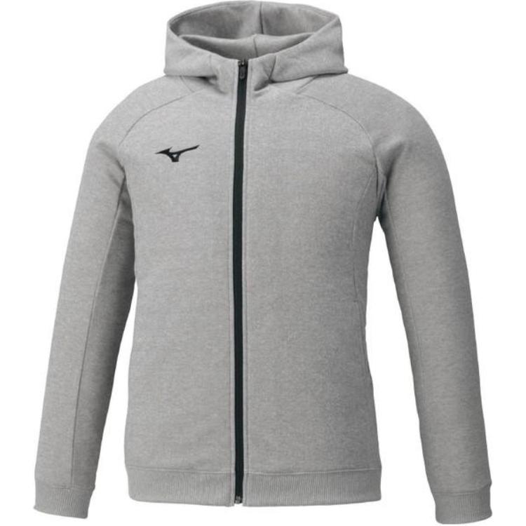 Mizuno Unisex Grey Logo Zip-Up Hoodie Jacket 32MC0177-05