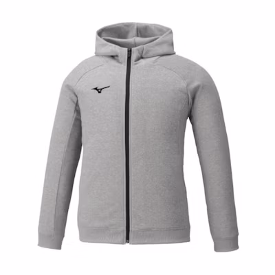 Mizuno Unisex Grey Logo Zip-Up Hoodie Jacket 32MC0177-05