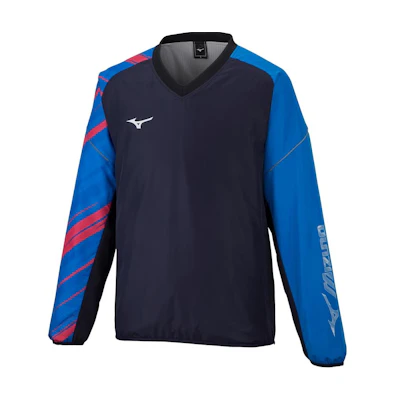 Mizuno Unisex Pullover V-Neck Colorblock Sweatshirt Blue 62JE2530-82