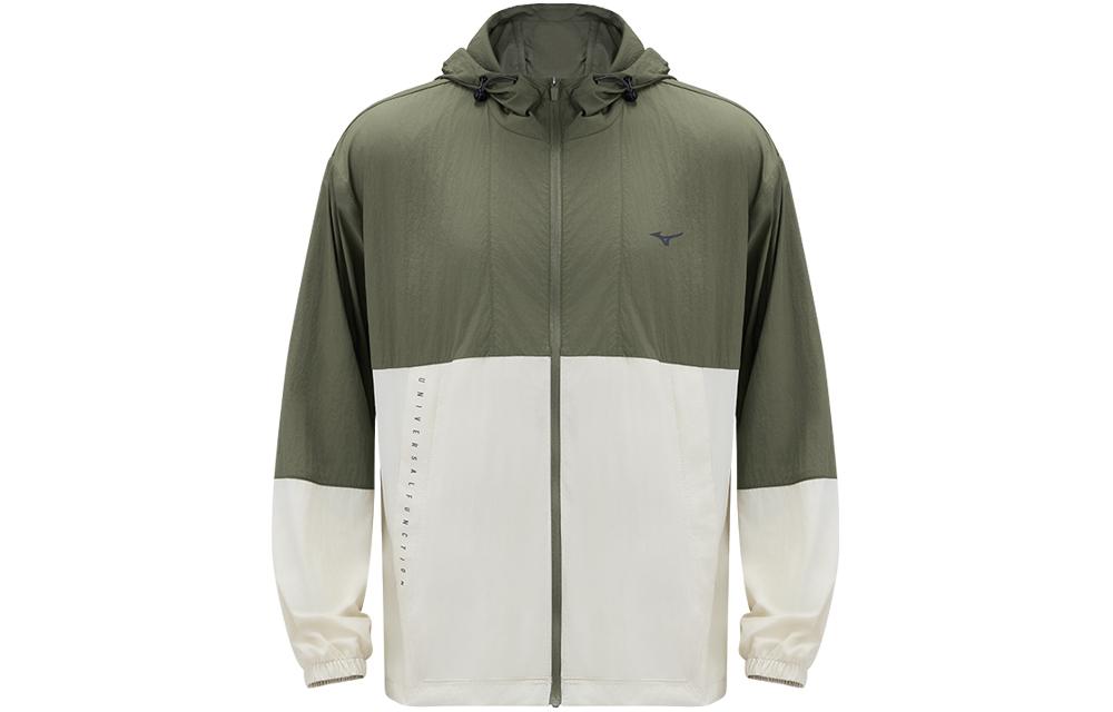 Mizuno Unisex Retro Green Logo Print Loose Fit Hoodie Jacket K2CE41E1-98