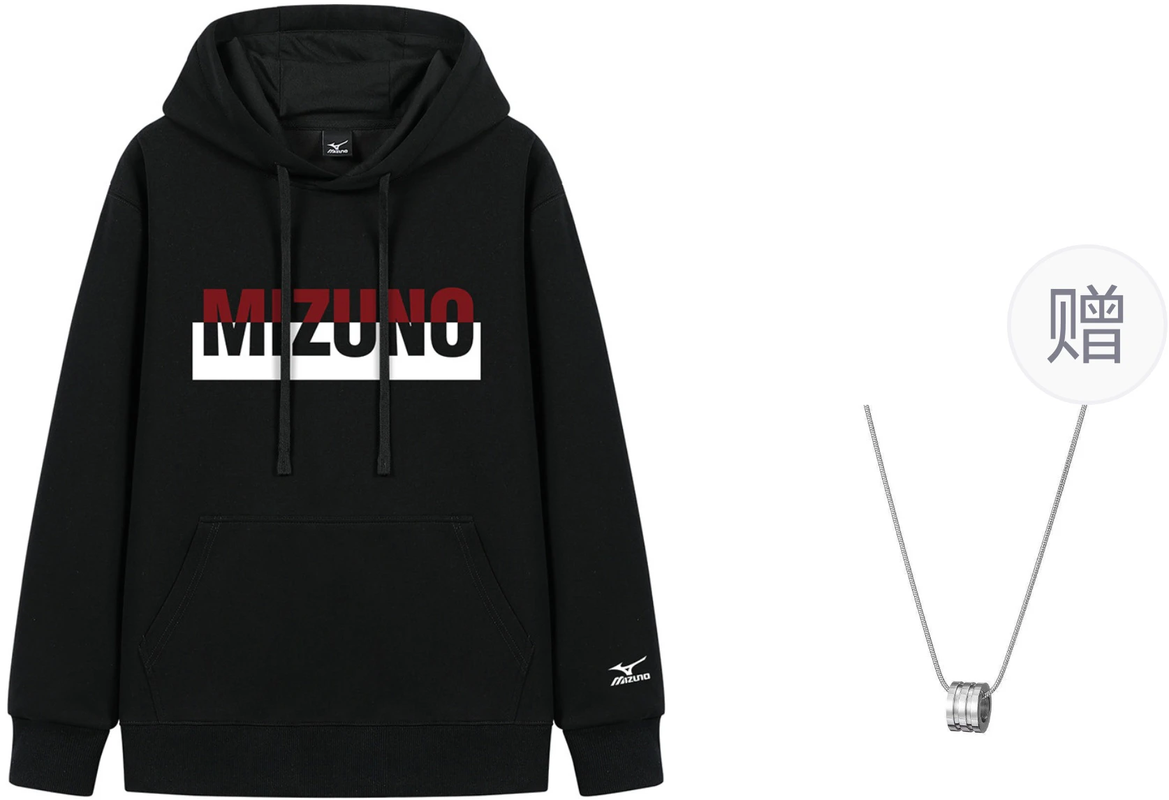 mizuno-unisex-retro-outdoor-black-sweatshirt-with-necklace-a2-ca-2619-black