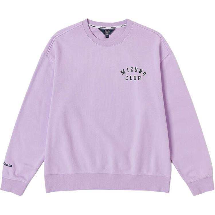 Mizuno Unisex Simple Graphic Crewneck Breathable Long Sleeve Sweatshirt Violet D2CC33E2-72