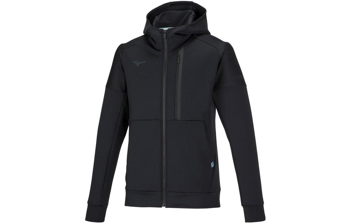 Mizuno Unisex Solid Color Slim Fit Zip Hoodie Jacket - Black 32MCA05009