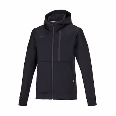 Mizuno Unisex Solid Color Slim Fit Zip Hoodie Jacket - Black 32MCA05009