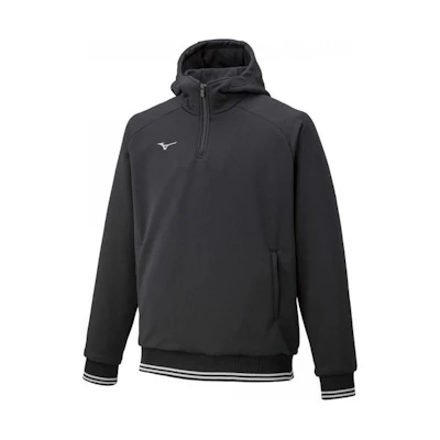 Mizuno Unisex Striped Pullover Hoodie Black Long Sleeve Casual 12JE1K0579