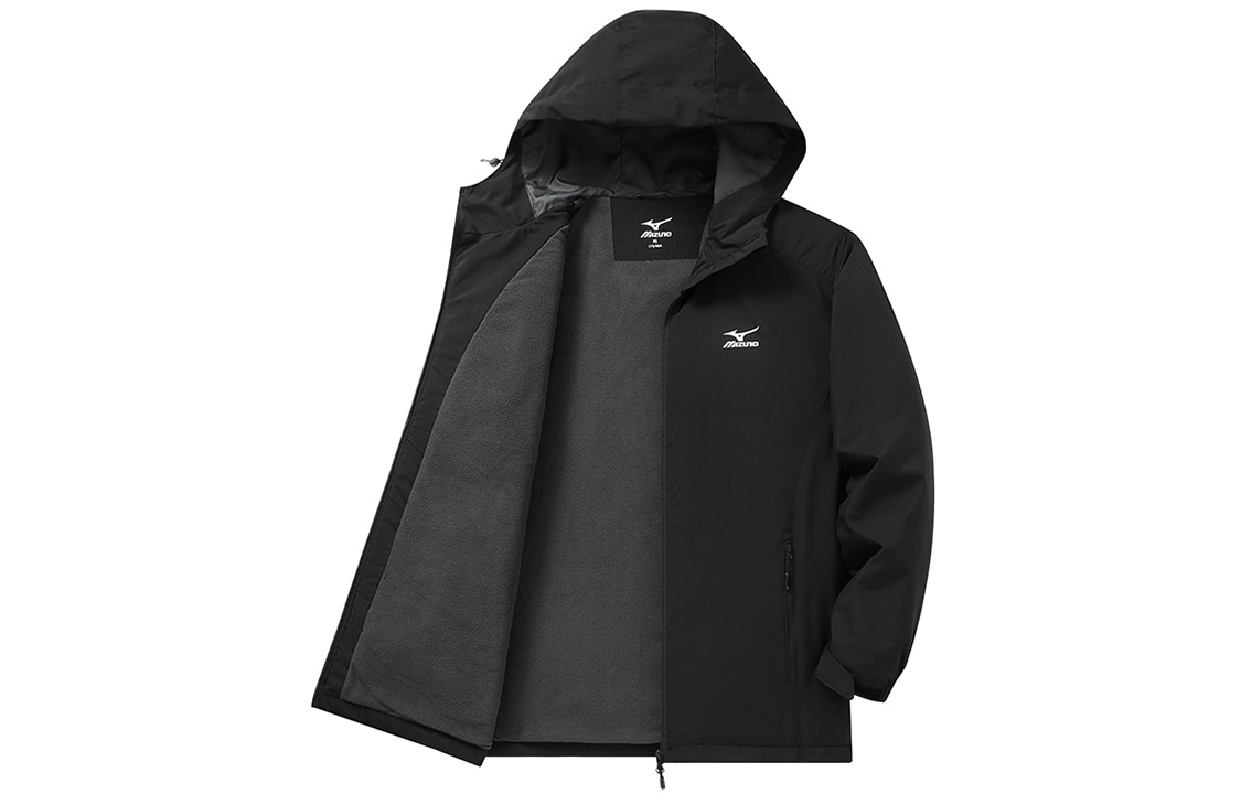 Mizuno Unisex Windbreaker Jacket with Logo Print and Zippered Hood A2CC2708