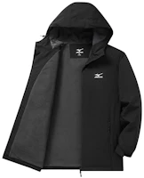 Mizuno Unisex Windbreaker Jacket with Logo Print and Zippered Hood A2CC2708 Mizuno Unisex Windbreaker Jacket with Logo Print and Zippered Hood A2CC2708