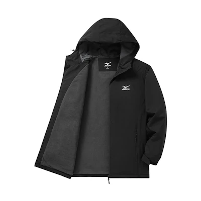 Mizuno Unisex Windbreaker Jacket with Logo Print and Zippered Hood A2CC2708