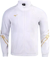 Mizuno Waterproof Breathable Windproof Jacket with Detachable Hood White/Gold P2CE26Z101 Mizuno Waterproof Breathable Windproof Jacket with Detachable Hood White/Gold P2CE26Z101