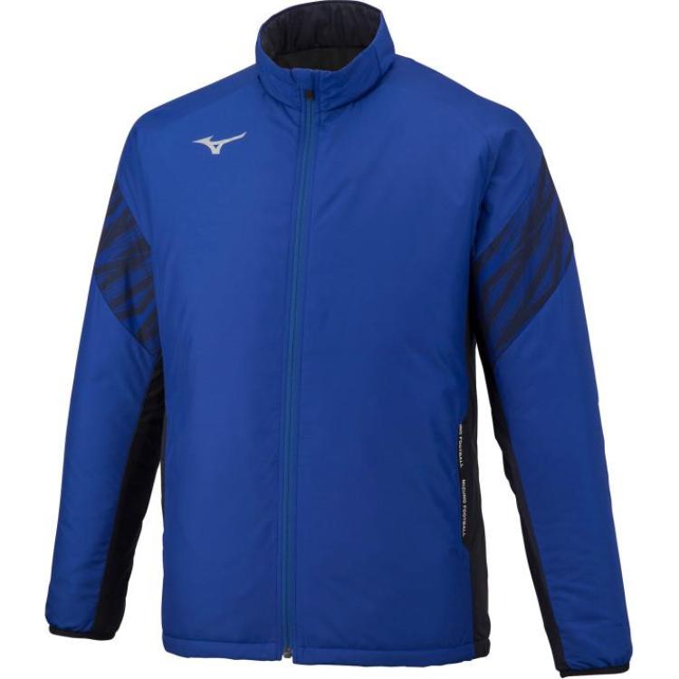 Mizuno Wave Blue Logo Print Stand Collar Zip Jacket Unisex P2ME2520-25