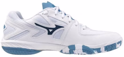 Shop Mizuno wave claw EL2 減震耐磨 低筒 羽毛球鞋 男女同款 白藍