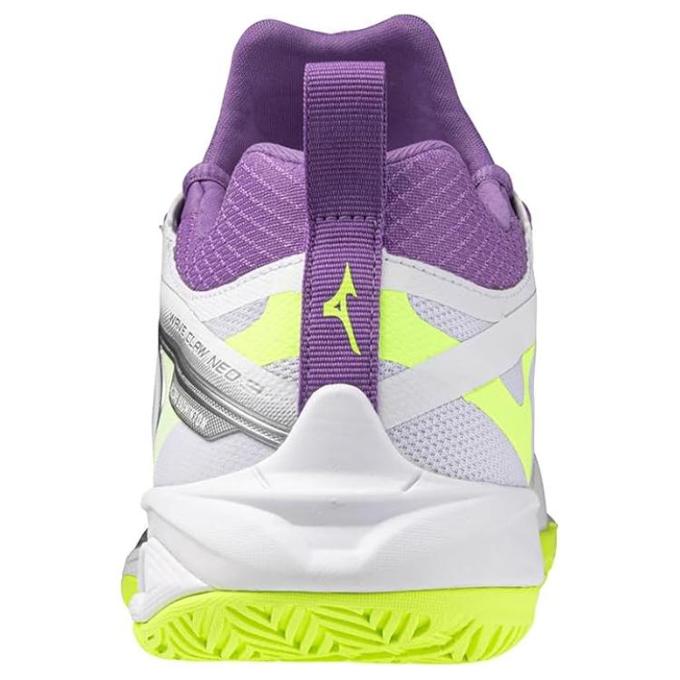 Shop Mizuno Wave Claw Neo 3 Wide 'White Neo Lime Lavender' 71GA247312
