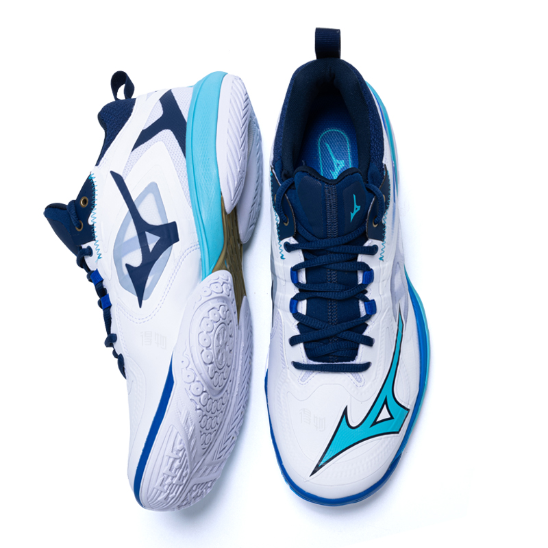 Lookbook Mizuno Wave Claw Neo 3 Wide 'Putih Biru Musim' 71GA247302