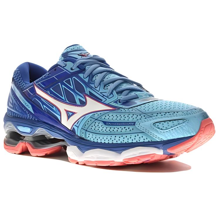 Lookbook Mizuno Wave創新19 防滑耐磨 低筒 跑步鞋 女款 藍色
