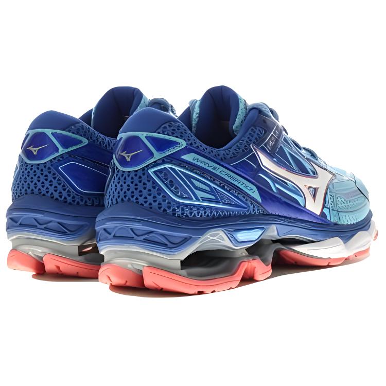 Shop Mizuno Wave創新19 防滑耐磨 低筒 跑步鞋 女款 藍色