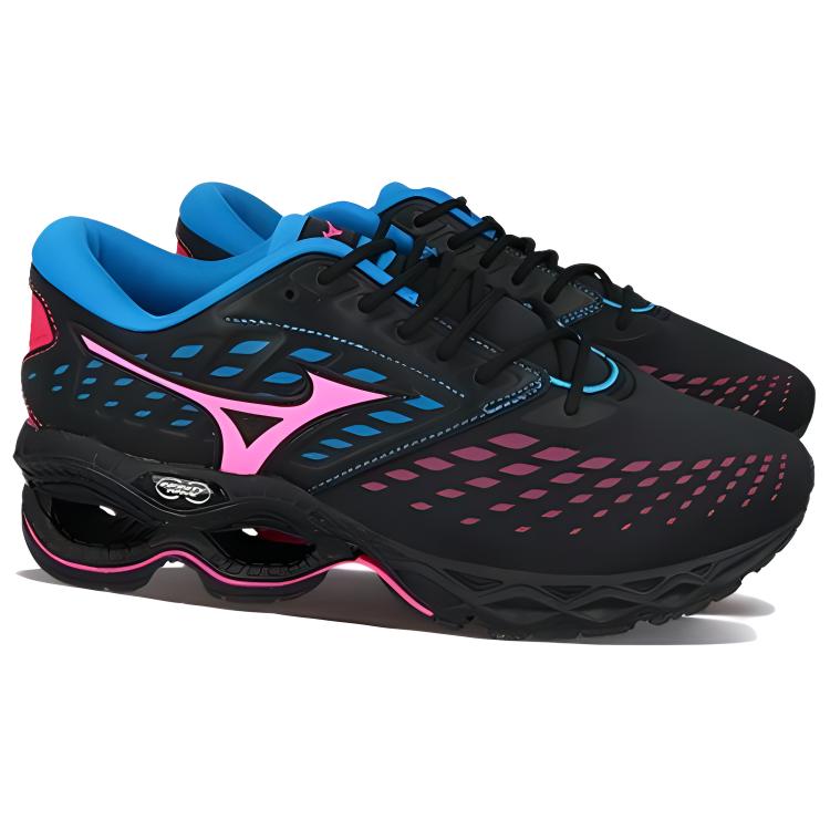 Lookbook Mizuno Wave Creation LS 'Hitam Merah Jambu Biru' D1GA202460