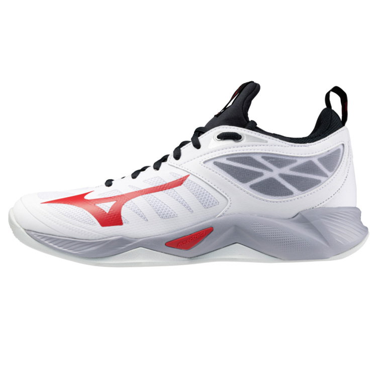 Mizuno Wave Dimension Low-Top Training Shoes White/Black/Red Non-Slip Support V1GA224096