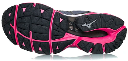 Shop Mizuno Wave Horizon 耐磨 低筒 跑步鞋 女款 灰粉白