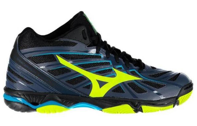 Order Mizuno Wave Hurricane 3 Mid ''Noir Bleu Jaune'' V1GA174547