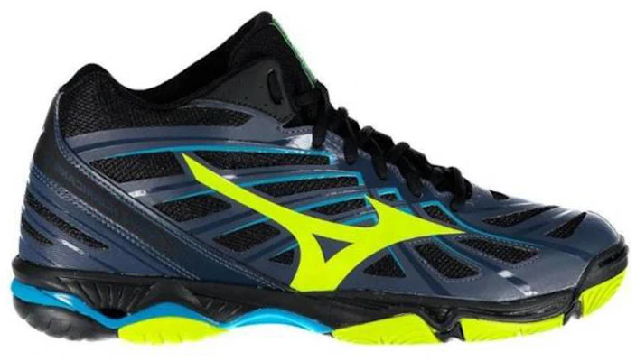 Mizuno Wave Hurricane 3 Mid ''Noir Bleu Jaune'' V1GA174547 Order Mizuno Wave Hurricane 3 Mid ''Noir Bleu Jaune'' V1GA174547