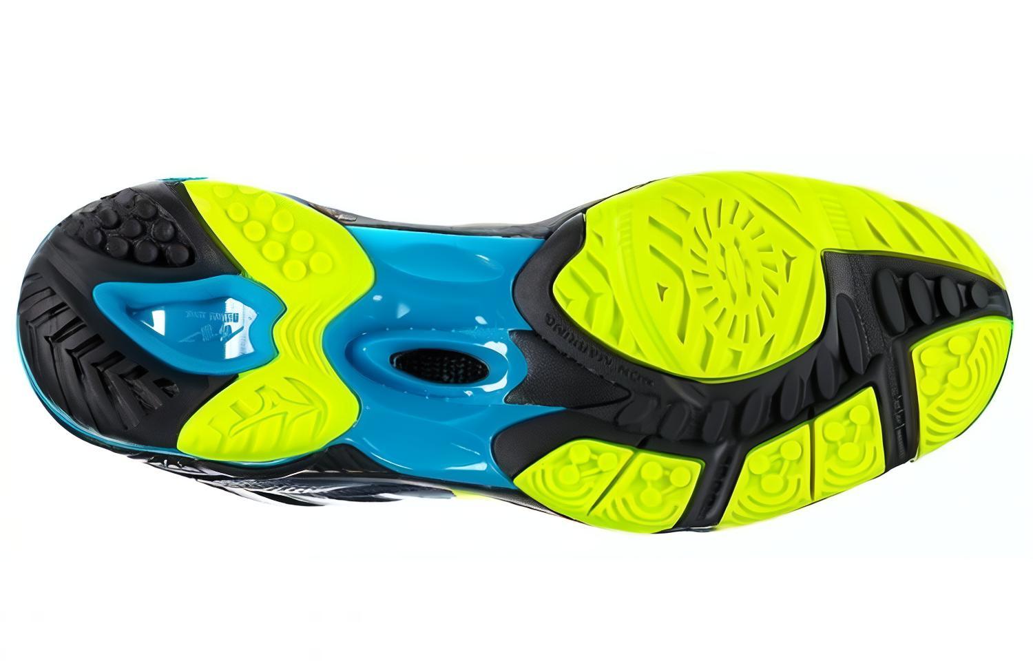 Shop Mizuno Wave Hurricane 3 Mid ''Noir Bleu Jaune'' V1GA174547