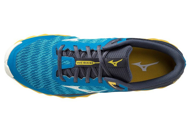 Lookbook 美津濃 Wave Ibuki 3 耐磨透氣 低筒 越野跑鞋 藍黃