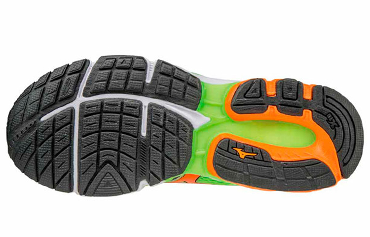 Shop 미즈노 웨이브 인스파이어 13 '그린오렌지' J1GC174454