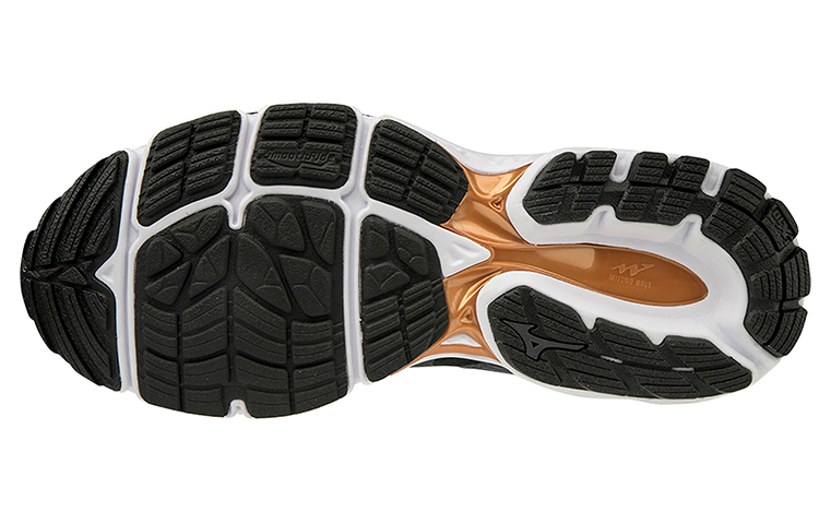 Shop 美津濃 Wave Inspire 16 運動跑步鞋 黑白橙