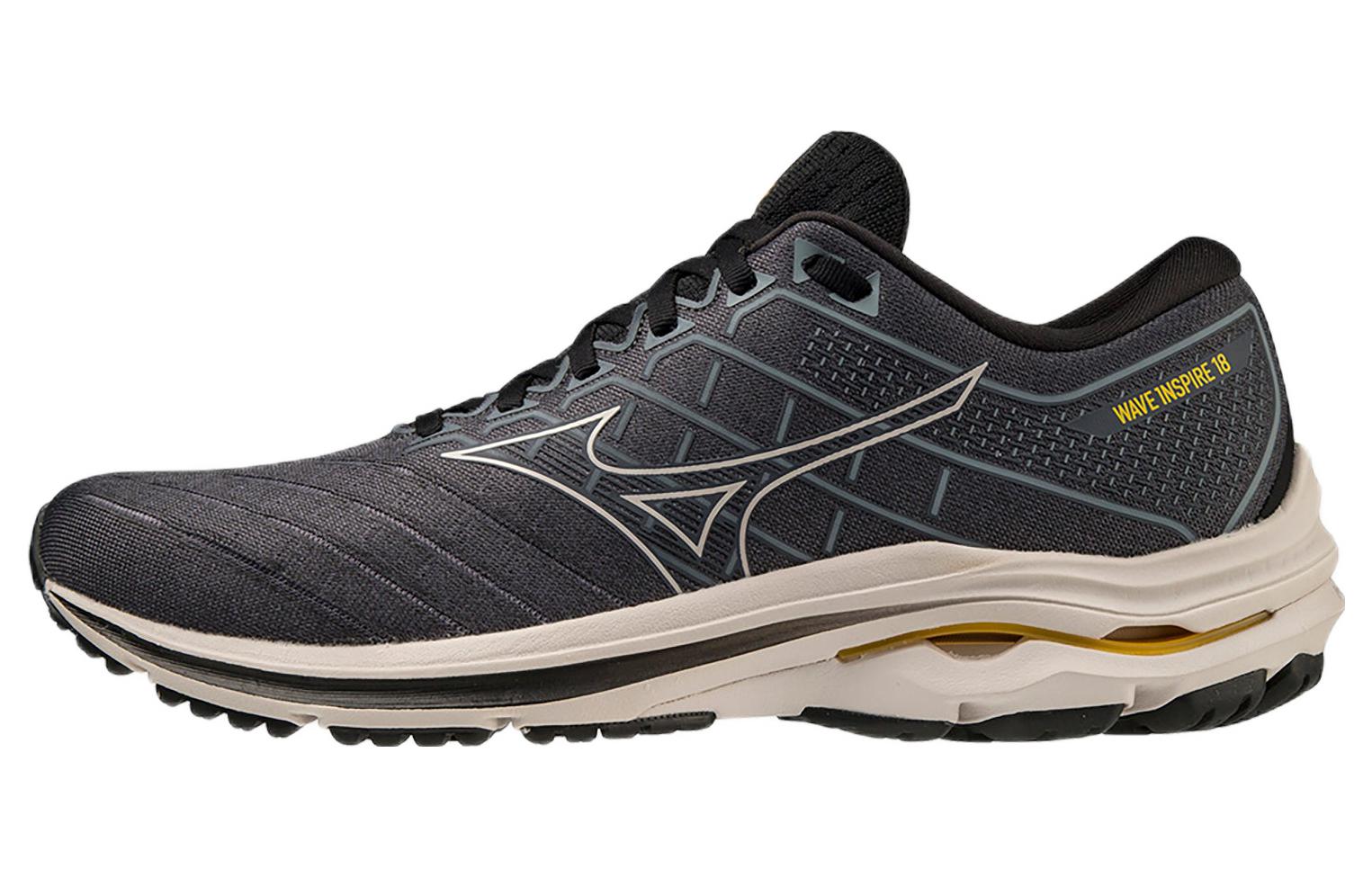 Buy 美津濃 Wave Inspire 18 低幫耐磨 跑步鞋 黑灰色