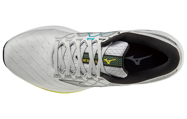 Lookbook Mizuno Wave Inspire 18 ''Gris Clair Noir Jaune'' J1GC224409