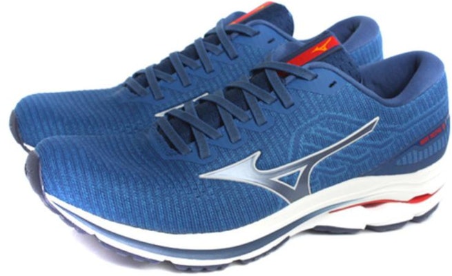 Mizuno Wave Inspire 18 Waveknit 'Biru Putih Merah' J1GC222214 Lookbook Mizuno Wave Inspire 18 Waveknit 'Biru Putih Merah' J1GC222214