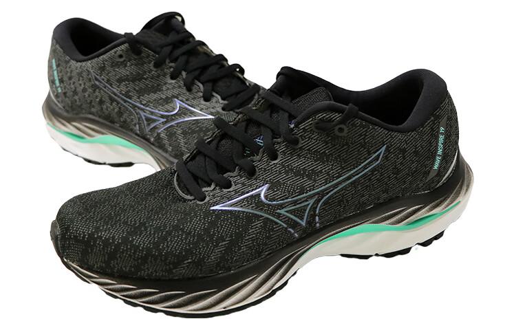Lookbook Mizuno Wave Inspire 19 防滑耐磨輕巧 低筒 跑步鞋 男款 黑