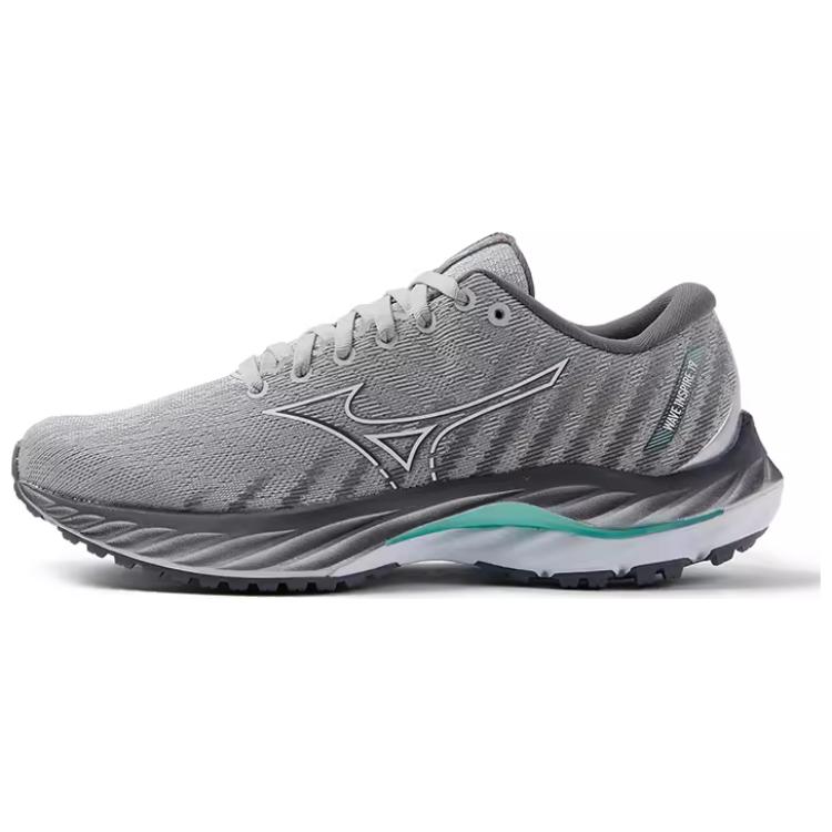 Mizuno Wave Inspire 19 Grey Green Breathable Non-Slip Running Shoes J1GD234424