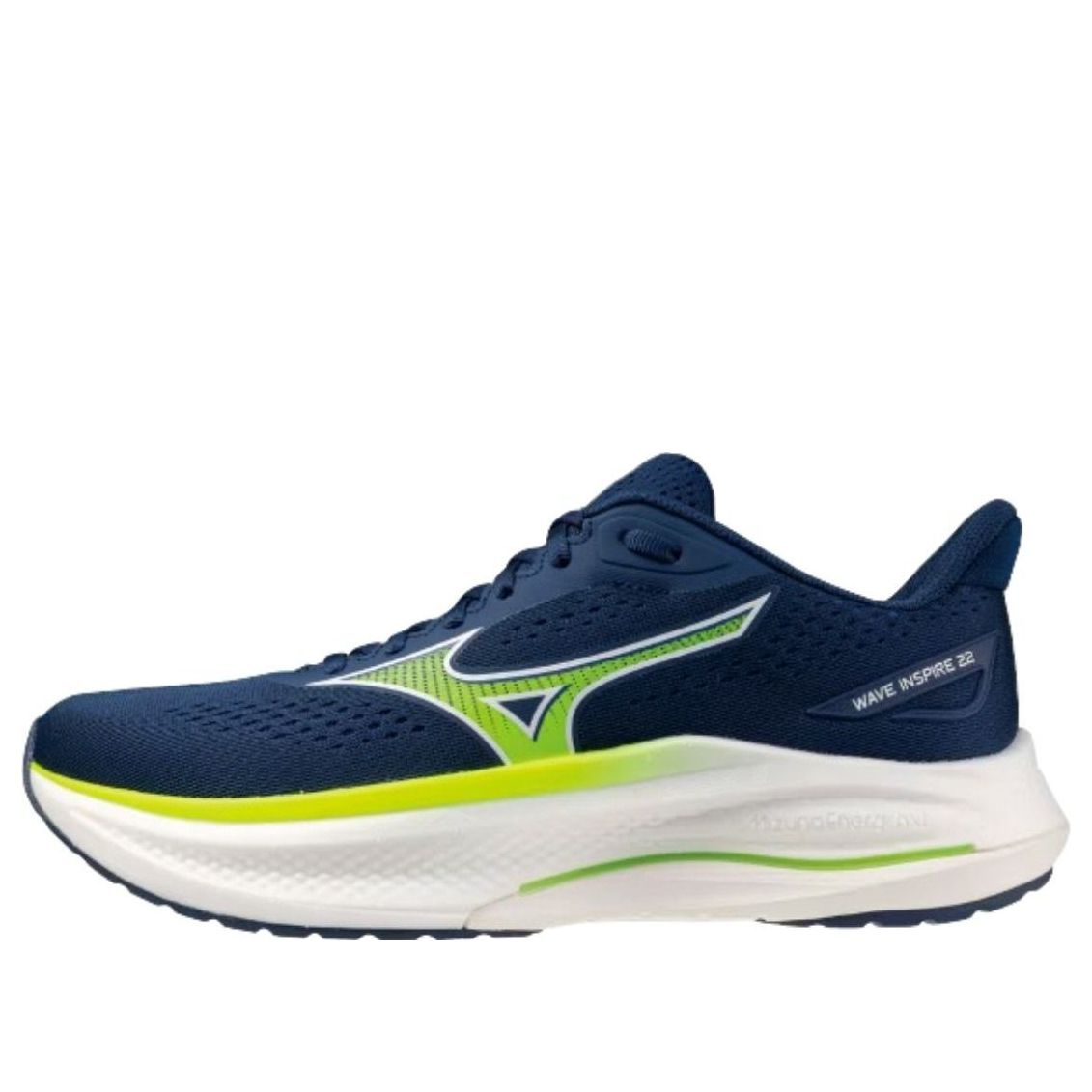 Lookbook Mizuno Wave Inspire 22 Super Wide ''Bleu Marine Jaune'' J1GC264501